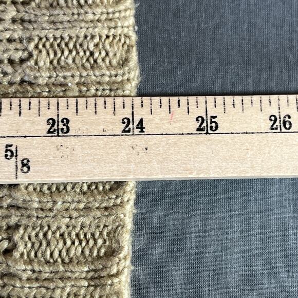 Wooden Ships Sweater Womens Size M/L Tan Knit Mohair Wool Blend Lightning Bolt - Picture 7 of 8